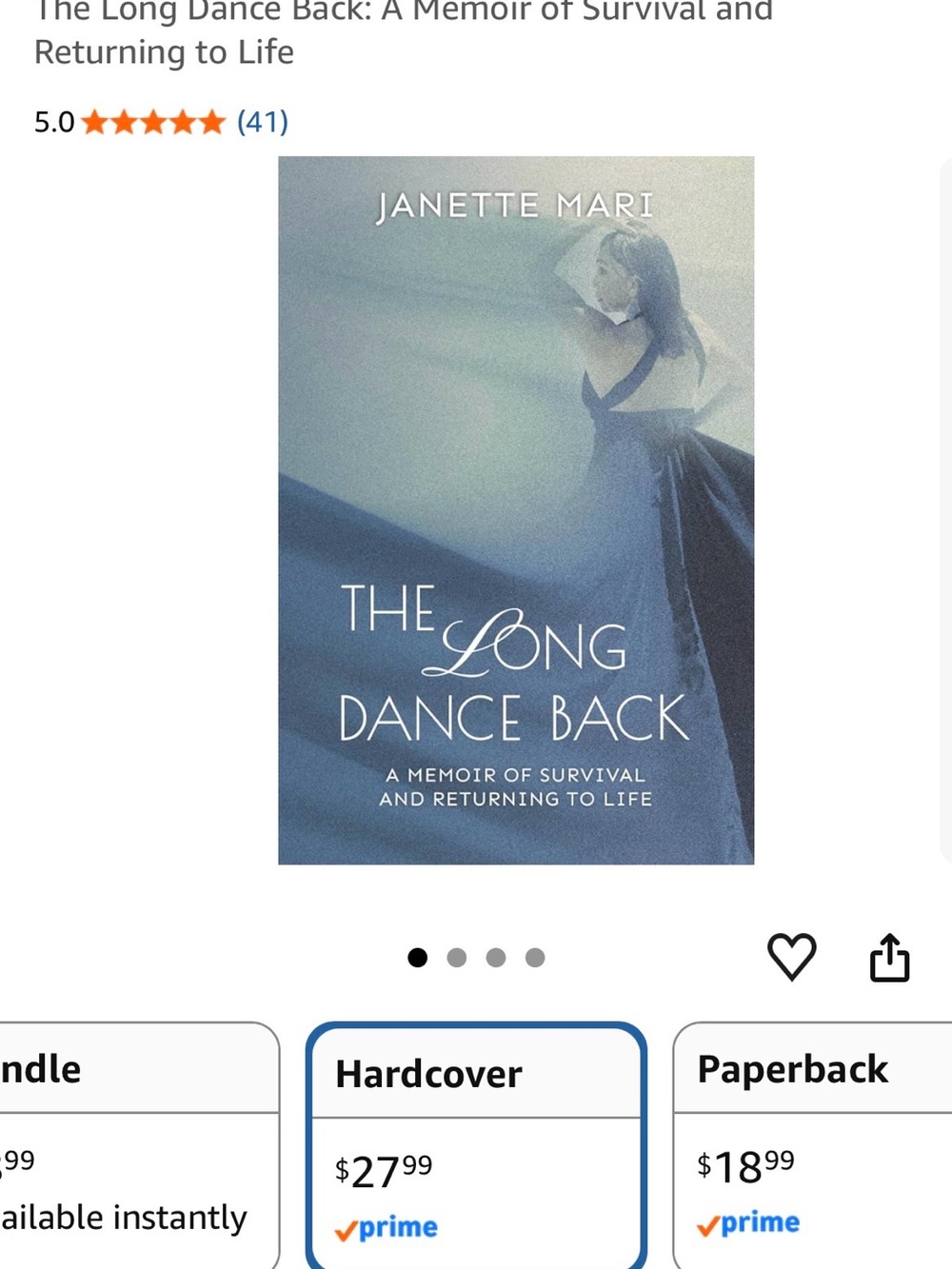 Signed & Personalized The Long Dance Back Memoir – Hardcover